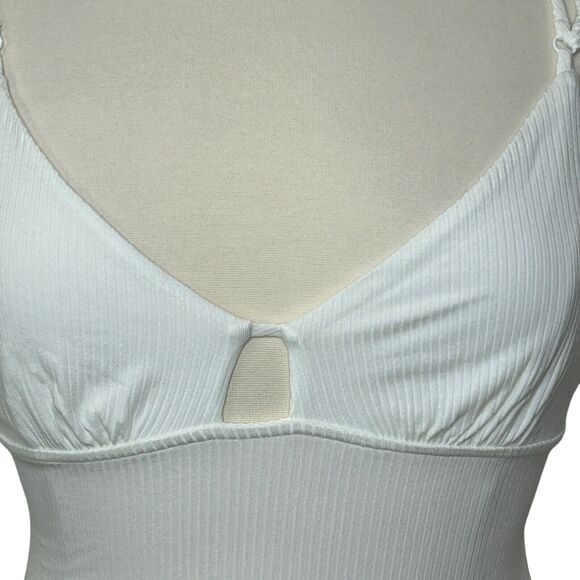 Jonathan Simkhai Dakota Ribbed Cutout Long Sleeves Top White Women's XL NWT - Picture 5 of 8